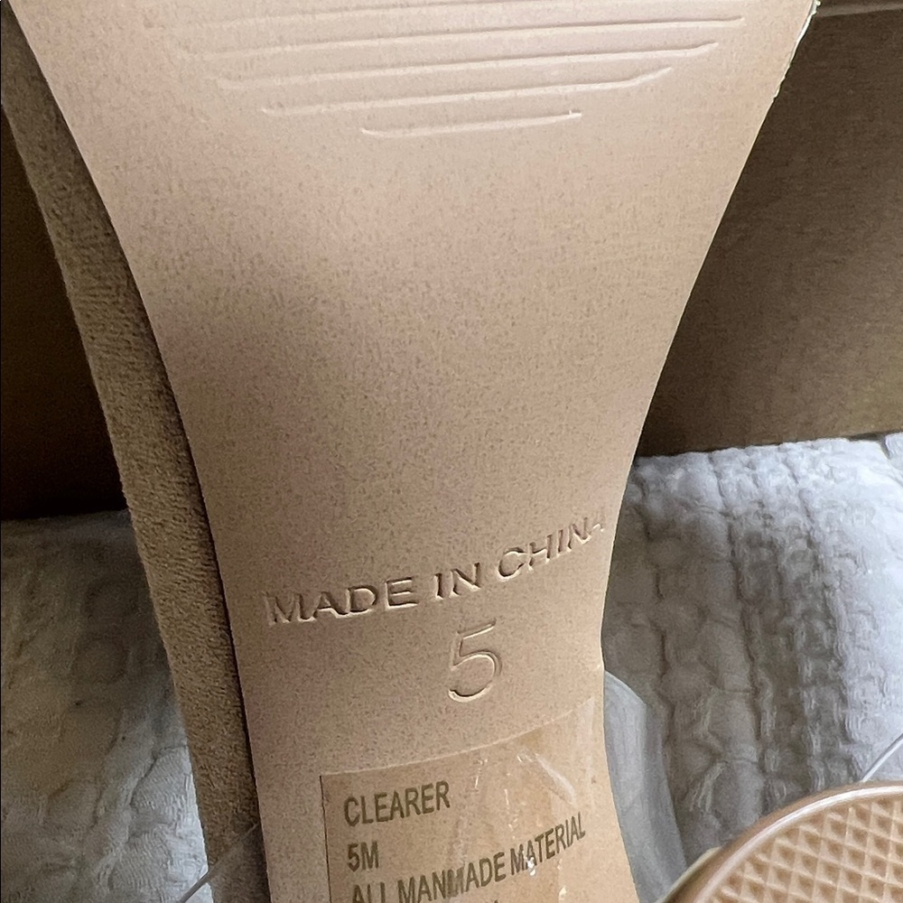 Steve Madden Transparent and Tan Heels size 5 - Picture 4 of 11